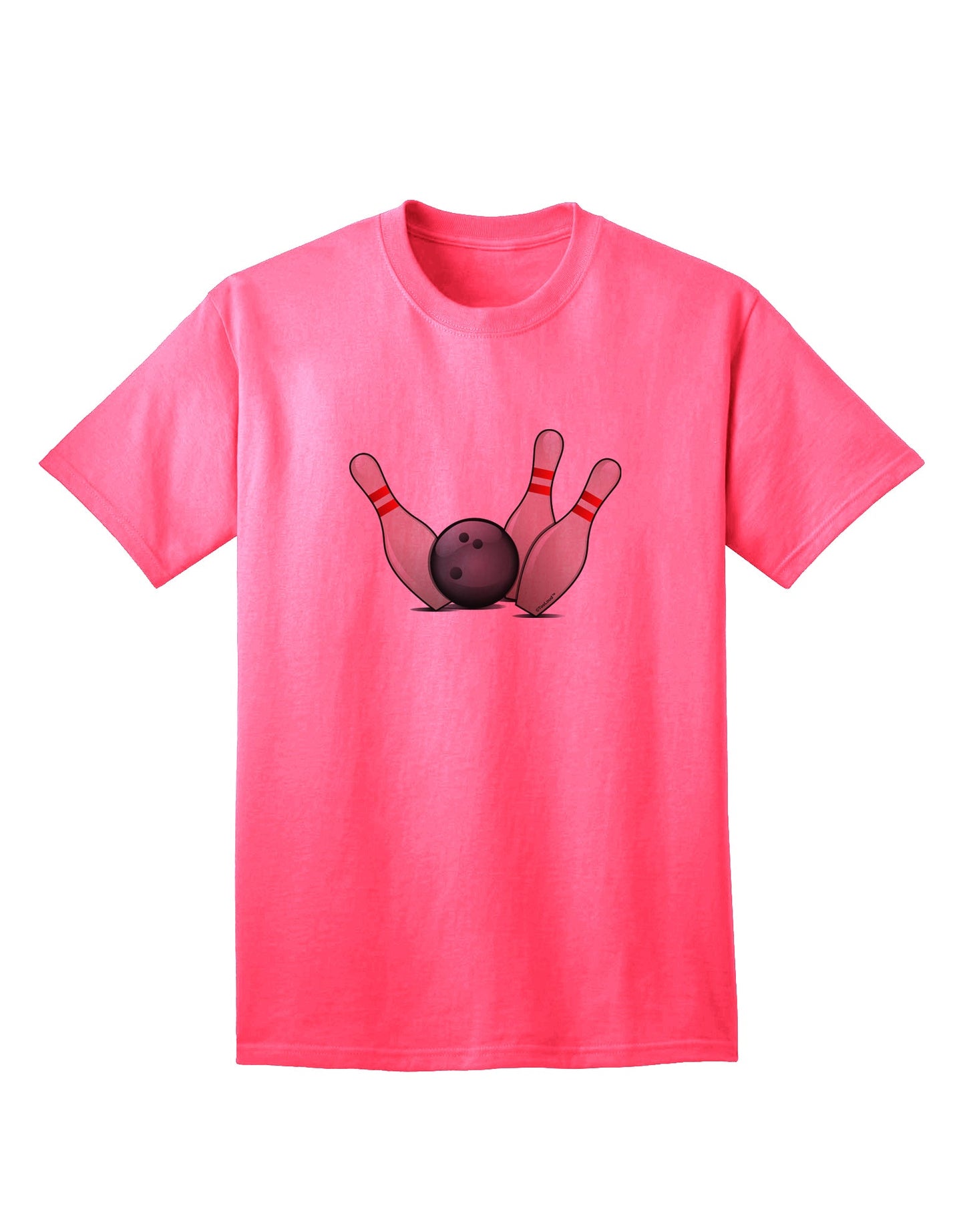 Premium Adult T-Shirt: Bowling Ball with Pins - Perfect for Enthusiasts-Mens T-shirts-TooLoud-Neon-Pink-Small-Davson Sales
