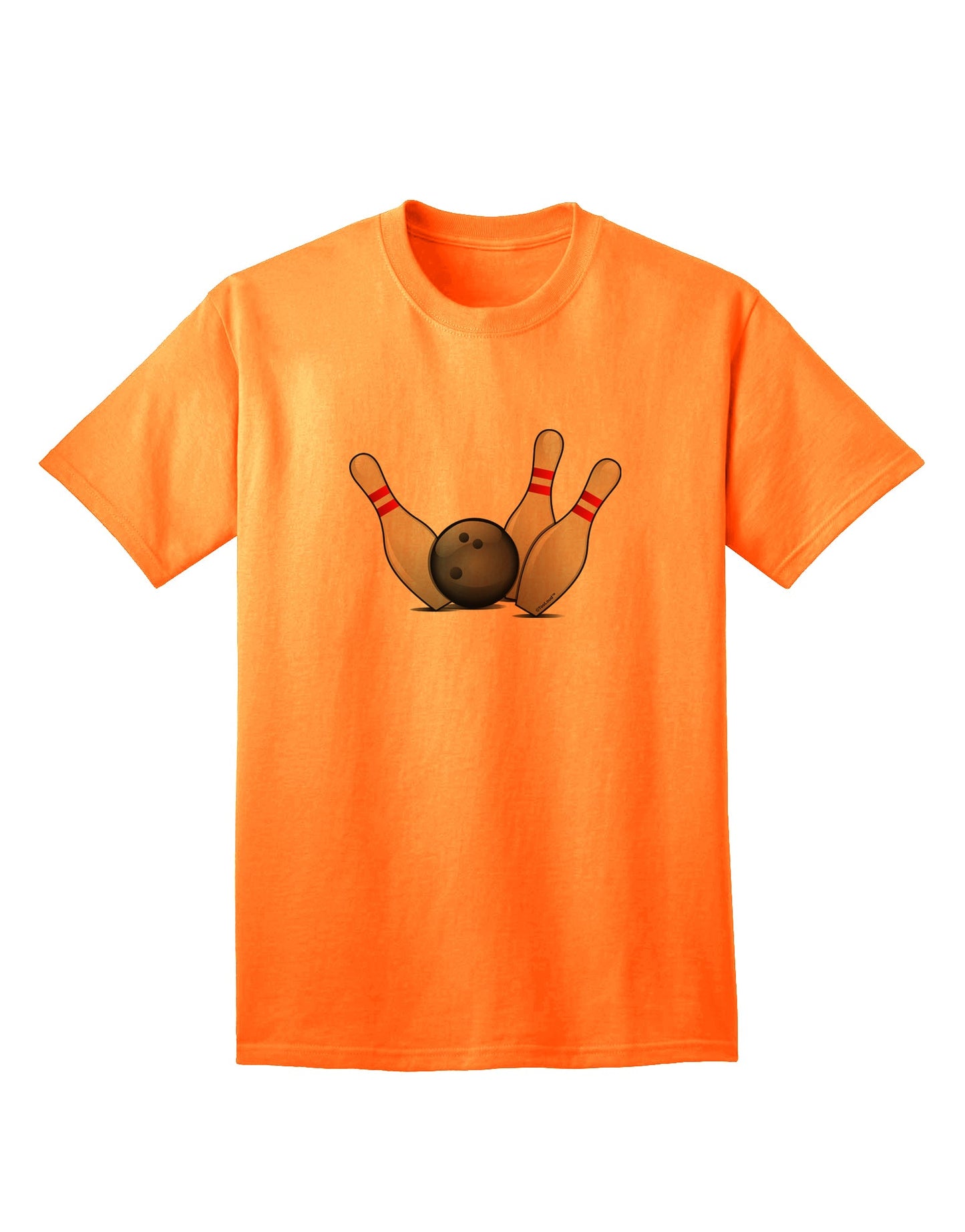 Premium Adult T-Shirt: Bowling Ball with Pins - Perfect for Enthusiasts-Mens T-shirts-TooLoud-Neon-Orange-Small-Davson Sales