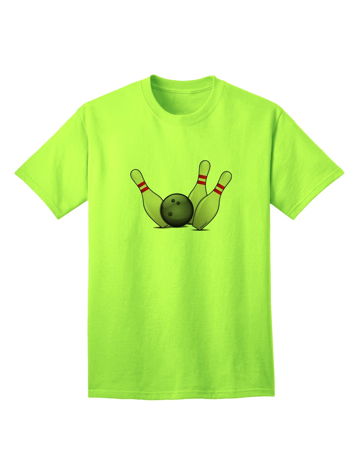 Premium Adult T-Shirt: Bowling Ball with Pins - Perfect for Enthusiasts-Mens T-shirts-TooLoud-Neon-Green-Small-Davson Sales