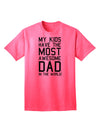 Premium Adult T-Shirt: Celebrate the Unparalleled Fatherhood Excellence-Mens T-shirts-TooLoud-Neon-Pink-Small-Davson Sales