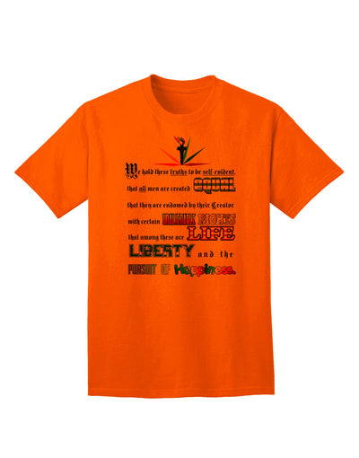 Premium Adult T-Shirt: Embrace Equality, Life, Liberty, and the Pursuit of Happiness-Mens T-shirts-TooLoud-Orange-Small-Davson Sales