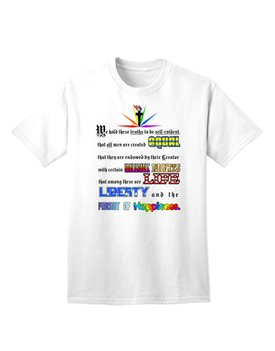 Premium Adult T-Shirt: Embrace Equality, Life, Liberty, and the Pursuit of Happiness-Mens T-shirts-TooLoud-White-Small-Davson Sales