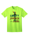 Premium Adult T-Shirt: Embrace Liberty and Justice for All-Mens T-shirts-TooLoud-Neon-Green-Small-Davson Sales