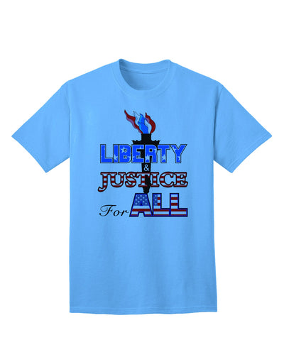 Premium Adult T-Shirt: Embrace Liberty and Justice for All-Mens T-shirts-TooLoud-Aquatic-Blue-Small-Davson Sales