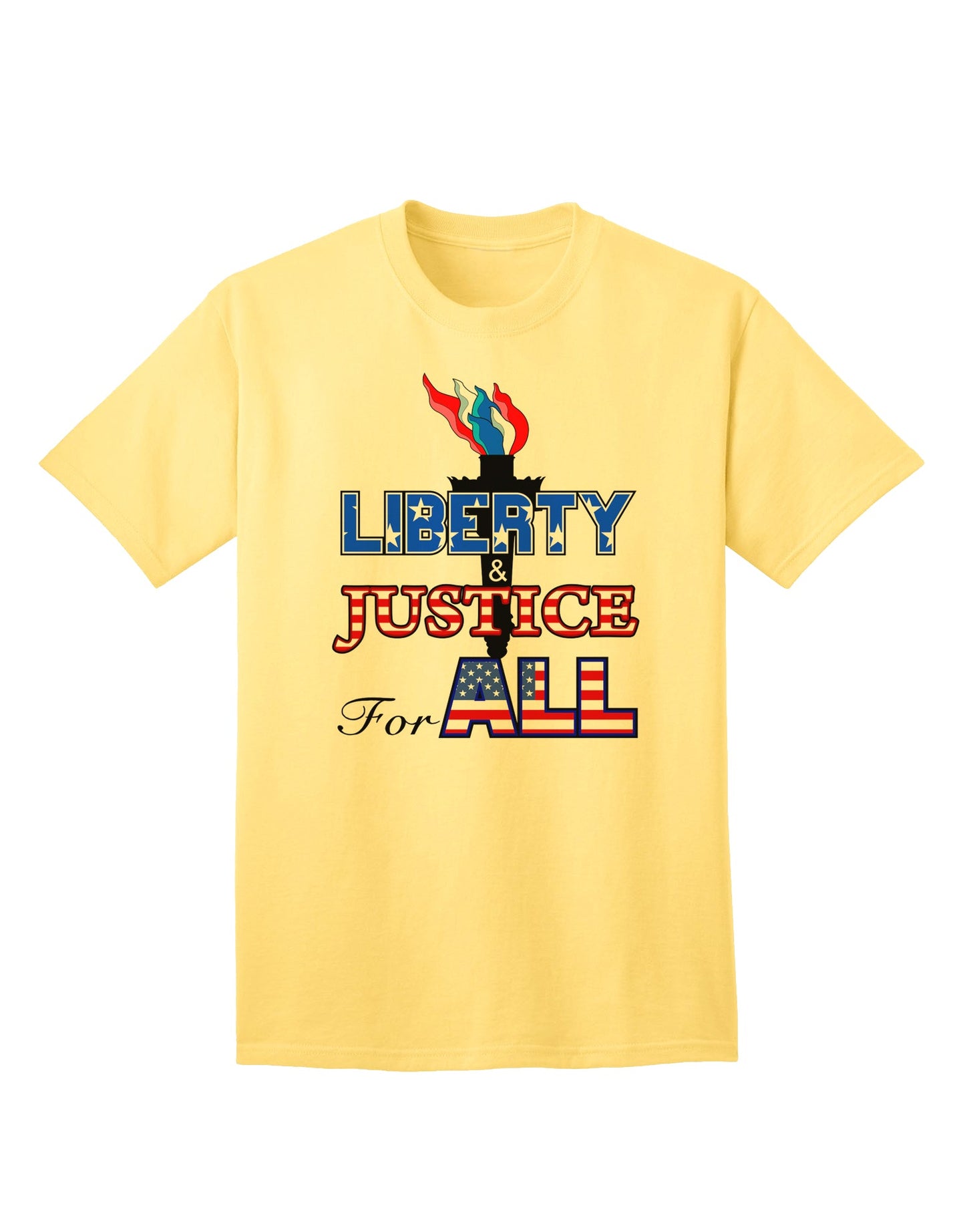 Premium Adult T-Shirt: Embrace Liberty and Justice for All-Mens T-shirts-TooLoud-Yellow-Small-Davson Sales