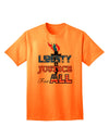 Premium Adult T-Shirt: Embrace Liberty and Justice for All-Mens T-shirts-TooLoud-Neon-Orange-Small-Davson Sales