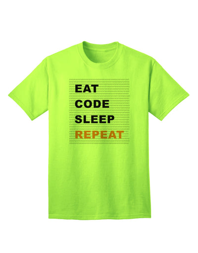 Premium Adult T-Shirt - Embrace Your Passion for Coding with the Eat Sleep Code Repeat Collection by TooLoud-Mens T-shirts-TooLoud-Neon-Green-Small-Davson Sales