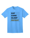 Premium Adult T-Shirt - Embrace Your Passion for Coding with the Eat Sleep Code Repeat Collection by TooLoud-Mens T-shirts-TooLoud-Aquatic-Blue-Small-Davson Sales