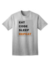 Premium Adult T-Shirt - Embrace Your Passion for Coding with the Eat Sleep Code Repeat Collection by TooLoud-Mens T-shirts-TooLoud-AshGray-Small-Davson Sales