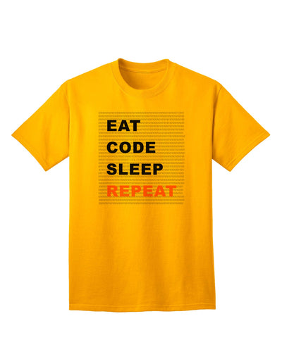 Premium Adult T-Shirt - Embrace Your Passion for Coding with the Eat Sleep Code Repeat Collection by TooLoud-Mens T-shirts-TooLoud-Gold-Small-Davson Sales