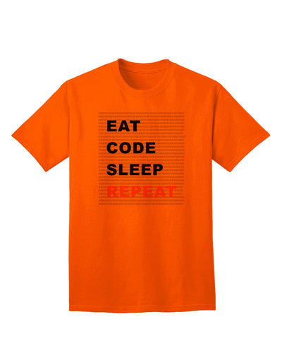 Premium Adult T-Shirt - Embrace Your Passion for Coding with the Eat Sleep Code Repeat Collection by TooLoud-Mens T-shirts-TooLoud-Orange-Small-Davson Sales