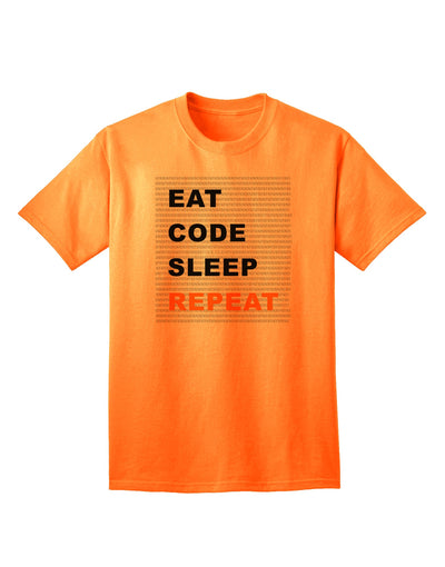 Premium Adult T-Shirt - Embrace Your Passion for Coding with the Eat Sleep Code Repeat Collection by TooLoud-Mens T-shirts-TooLoud-Neon-Orange-Small-Davson Sales