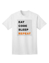 Premium Adult T-Shirt - Embrace Your Passion for Coding with the Eat Sleep Code Repeat Collection by TooLoud-Mens T-shirts-TooLoud-White-Small-Davson Sales