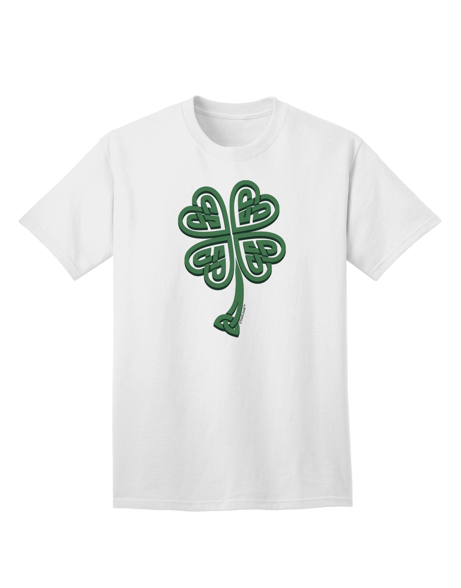 Premium Adult T-Shirt Featuring 3D Style Celtic Knot & 4 Leaf Clover Design-Mens T-shirts-TooLoud-White-Small-Davson Sales