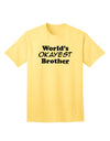 Premium Adult T-Shirt: World's Okayest Brother Design by TooLoud-Mens T-shirts-TooLoud-Yellow-Small-Davson Sales