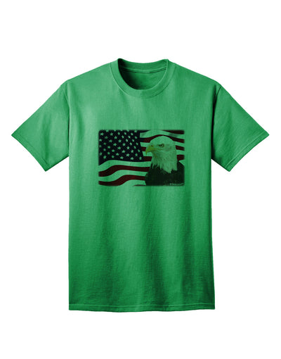 Premium Adult T-Shirt featuring the Majestic Bald Eagle and Patriotic USA Flag by TooLoud-Mens T-shirts-TooLoud-Kelly-Green-Small-Davson Sales