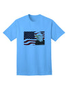 Premium Adult T-Shirt featuring the Majestic Bald Eagle and Patriotic USA Flag by TooLoud-Mens T-shirts-TooLoud-Aquatic-Blue-Small-Davson Sales