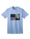 Premium Adult T-Shirt featuring the Majestic Bald Eagle and Patriotic USA Flag by TooLoud-Mens T-shirts-TooLoud-Light-Blue-Small-Davson Sales