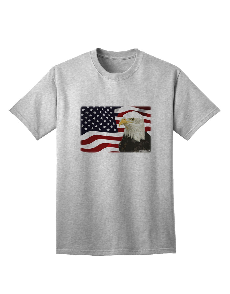 Premium Adult T-Shirt featuring the Majestic Bald Eagle and Patriotic USA Flag by TooLoud-Mens T-shirts-TooLoud-White-Small-Davson Sales