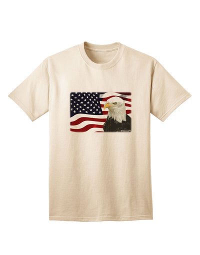 Premium Adult T-Shirt featuring the Majestic Bald Eagle and Patriotic USA Flag by TooLoud-Mens T-shirts-TooLoud-Natural-Small-Davson Sales