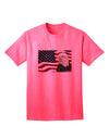 Premium Adult T-Shirt featuring the Majestic Bald Eagle and Patriotic USA Flag by TooLoud-Mens T-shirts-TooLoud-Neon-Pink-Small-Davson Sales