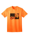 Premium Adult T-Shirt featuring the Majestic Bald Eagle and Patriotic USA Flag by TooLoud-Mens T-shirts-TooLoud-Neon-Orange-Small-Davson Sales