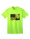 Premium Adult T-Shirt featuring the Majestic Bald Eagle and Patriotic USA Flag by TooLoud-Mens T-shirts-TooLoud-Neon-Green-Small-Davson Sales