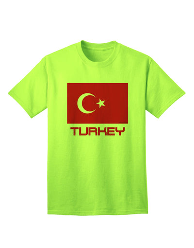 Premium Adult T-Shirt featuring the Turkey Flag and Text, exclusively by TooLoud-Mens T-shirts-TooLoud-Neon-Green-Small-Davson Sales