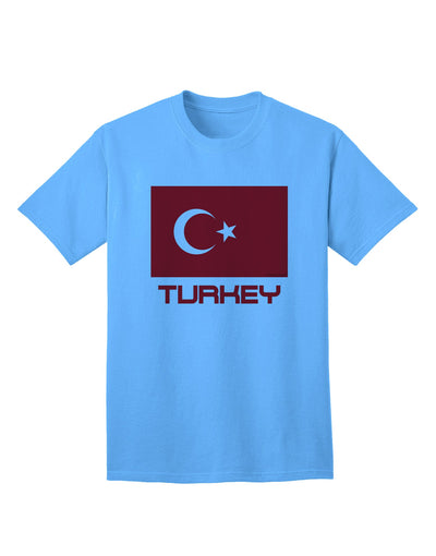 Premium Adult T-Shirt featuring the Turkey Flag and Text, exclusively by TooLoud-Mens T-shirts-TooLoud-Aquatic-Blue-Small-Davson Sales