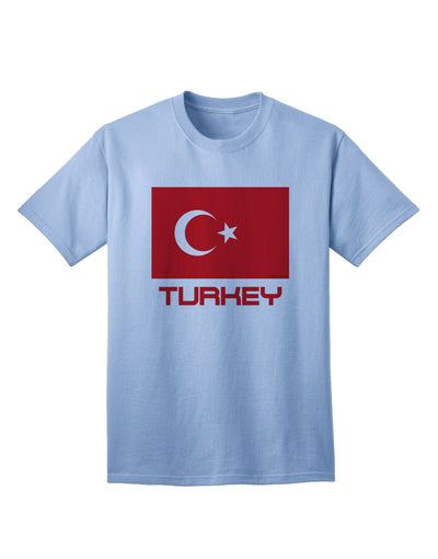 Premium Adult T-Shirt featuring the Turkey Flag and Text, exclusively by TooLoud-Mens T-shirts-TooLoud-Light-Blue-Small-Davson Sales