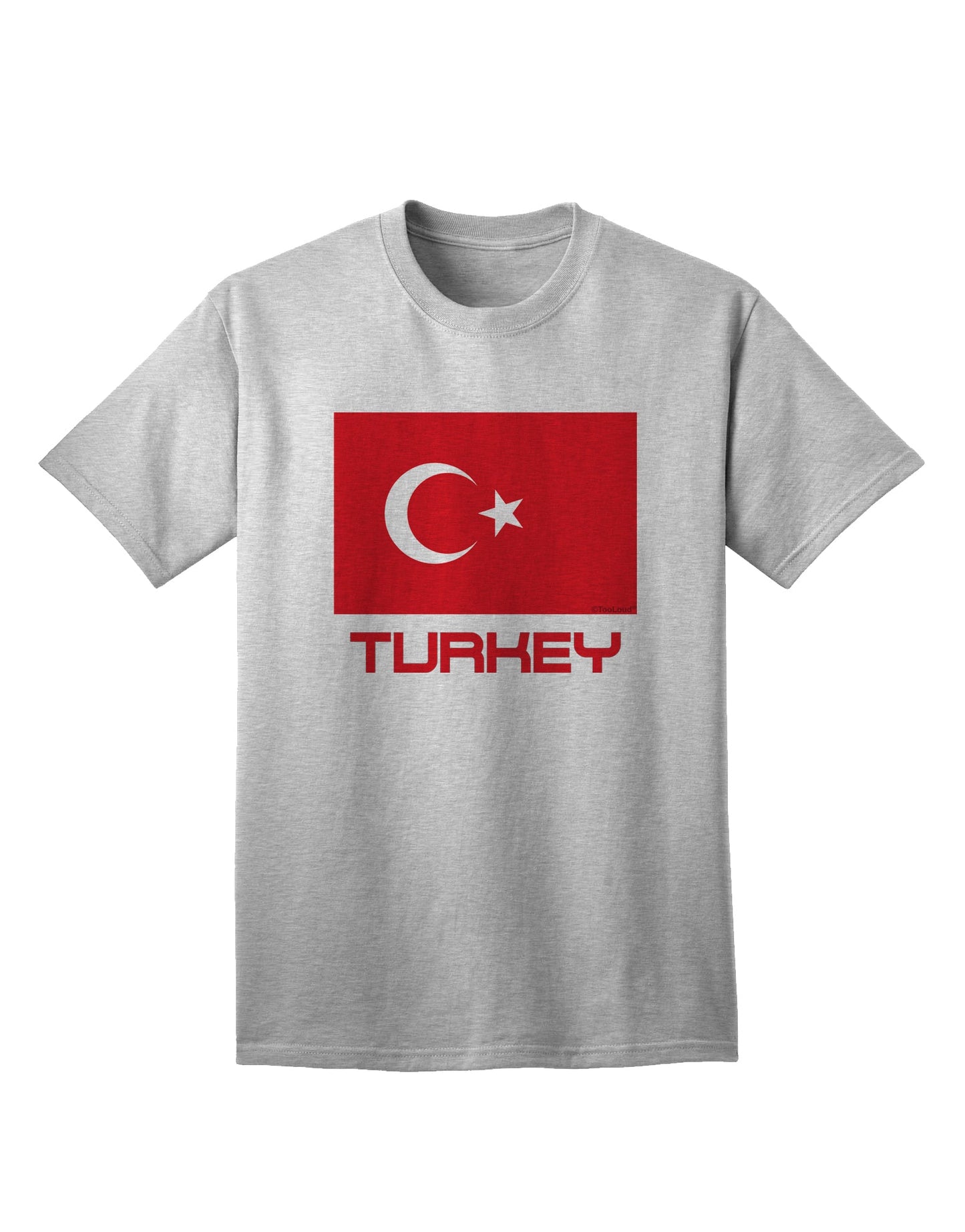 Premium Adult T-Shirt featuring the Turkey Flag and Text, exclusively by TooLoud-Mens T-shirts-TooLoud-AshGray-Small-Davson Sales