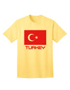 Premium Adult T-Shirt featuring the Turkey Flag and Text, exclusively by TooLoud-Mens T-shirts-TooLoud-Yellow-Small-Davson Sales