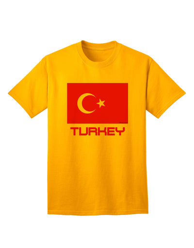 Premium Adult T-Shirt featuring the Turkey Flag and Text, exclusively by TooLoud-Mens T-shirts-TooLoud-Gold-Small-Davson Sales