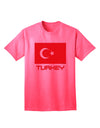 Premium Adult T-Shirt featuring the Turkey Flag and Text, exclusively by TooLoud-Mens T-shirts-TooLoud-Neon-Pink-Small-Davson Sales