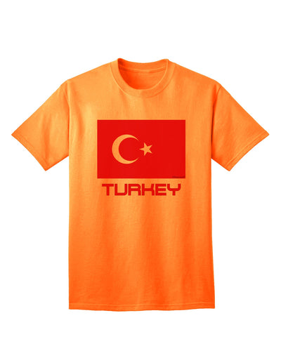 Premium Adult T-Shirt featuring the Turkey Flag and Text, exclusively by TooLoud-Mens T-shirts-TooLoud-Neon-Orange-Small-Davson Sales