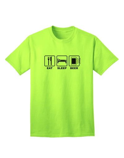 Premium Adult T-Shirt with Exclusive Eat Sleep Beer Design by TooLoud-Mens T-shirts-TooLoud-Neon-Green-Small-Davson Sales