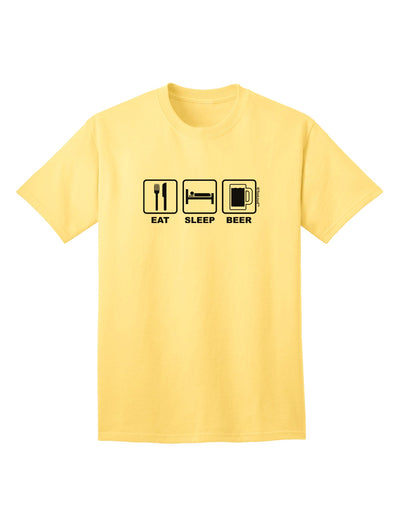 Premium Adult T-Shirt with Exclusive Eat Sleep Beer Design by TooLoud-Mens T-shirts-TooLoud-Yellow-Small-Davson Sales