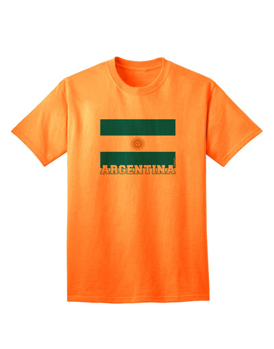 Premium Argentina Flag Adult T-Shirt - Authentic Design for Patriotic Wear-Mens T-shirts-TooLoud-Neon-Orange-Small-Davson Sales