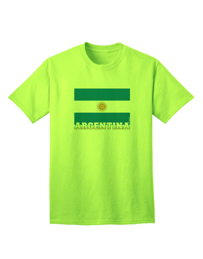 Premium Argentina Flag Adult T-Shirt - Authentic Design for Patriotic Wear-Mens T-shirts-TooLoud-Neon-Green-Small-Davson Sales