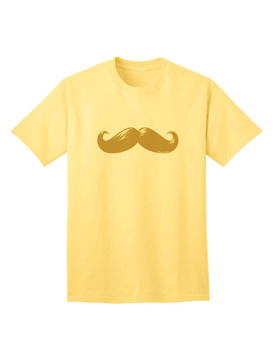 Premium Big Gold Blonde Mustache Adult T-Shirt - A Statement Piece for Trendsetters-Mens T-shirts-TooLoud-Yellow-Small-Davson Sales