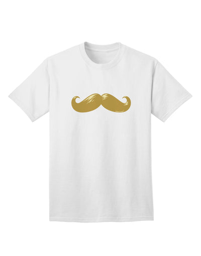 Premium Big Gold Blonde Mustache Adult T-Shirt - A Statement Piece for Trendsetters-Mens T-shirts-TooLoud-White-Small-Davson Sales