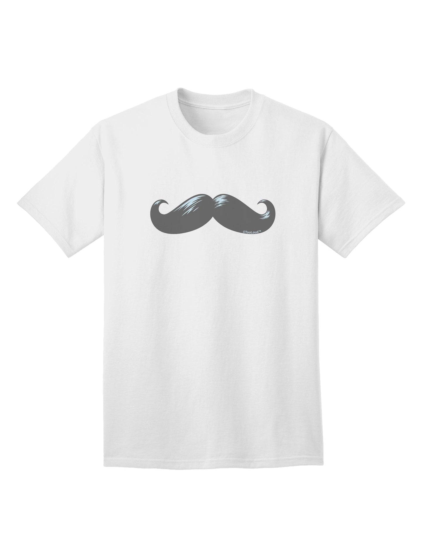 Premium Big Gray Mustache Adult T-Shirt - Stylish Comfort for the Modern Individual-Mens T-shirts-TooLoud-White-Small-Davson Sales