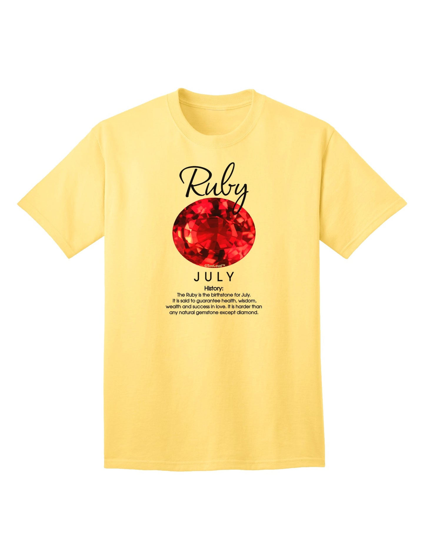 Premium Birthstone Ruby Adult T-Shirt - A Unique Expression of Elegance-Mens T-shirts-TooLoud-Yellow-Small-Davson Sales