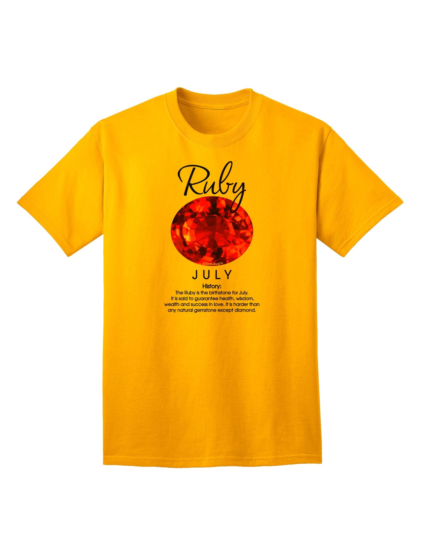 Premium Birthstone Ruby Adult T-Shirt - A Unique Expression of Elegance-Mens T-shirts-TooLoud-Gold-Small-Davson Sales