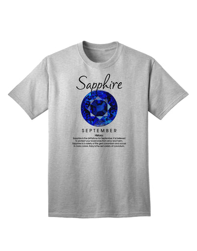 Premium Birthstone Sapphire Adult T-Shirt - Elegance Meets Comfort-Mens T-shirts-TooLoud-AshGray-Small-Davson Sales