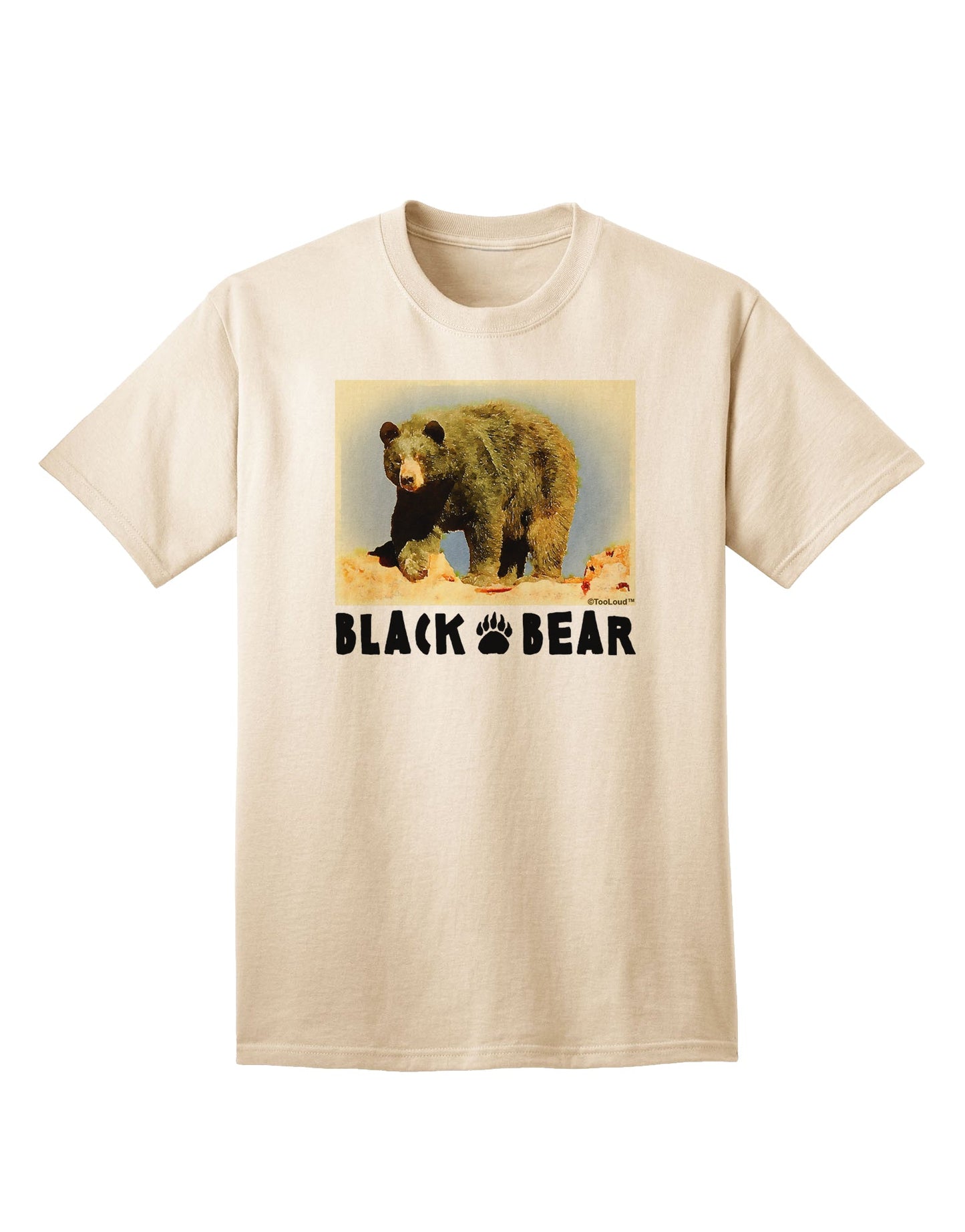 Premium Black Bear Watercolor Adult T-Shirt Collection: Elevate Your Style with Artistic Flair-Mens T-shirts-TooLoud-Natural-Small-Davson Sales