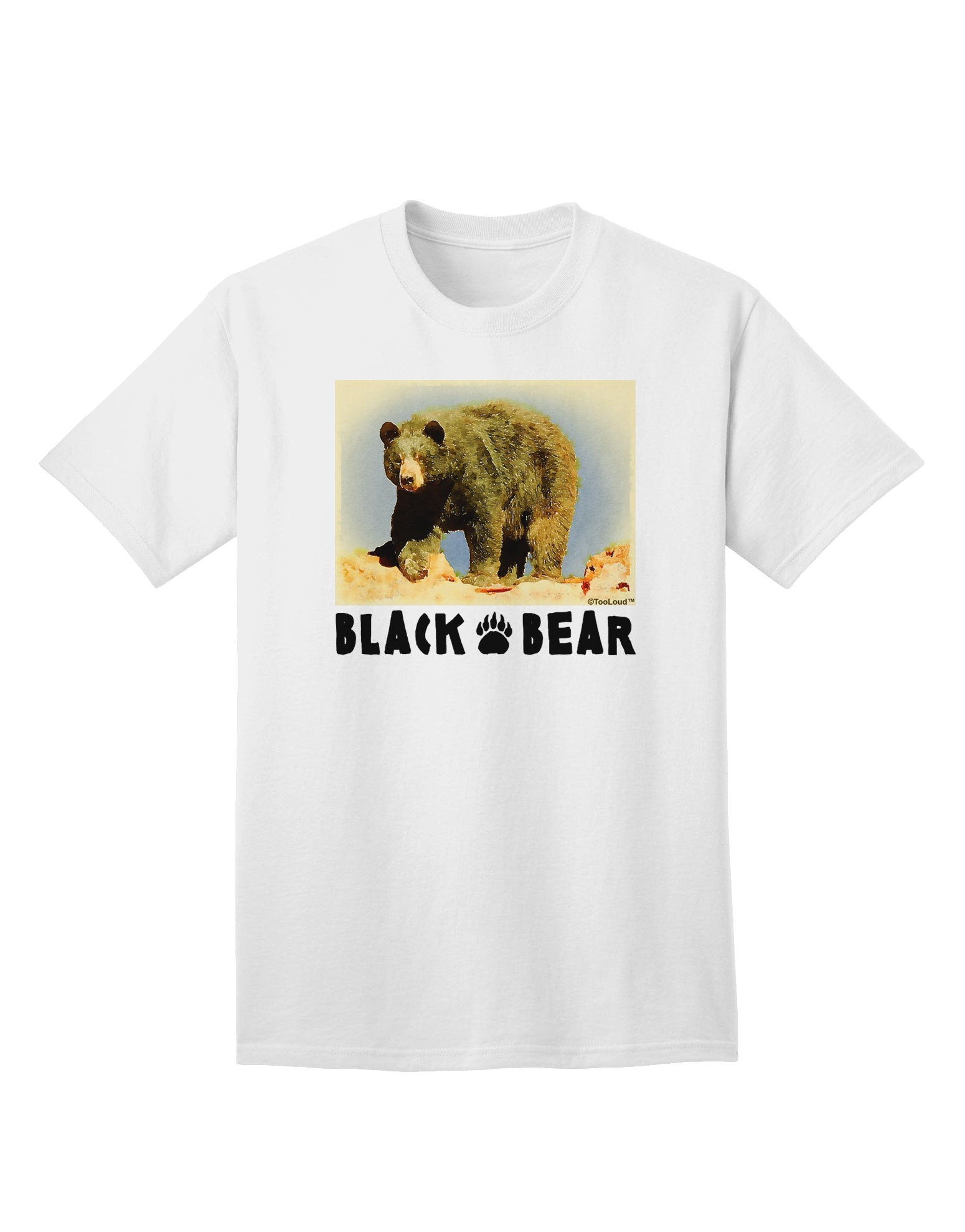 Premium Black Bear Watercolor Adult T-Shirt Collection: Elevate Your Style with Artistic Flair-Mens T-shirts-TooLoud-White-Small-Davson Sales