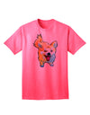 Premium Cartoon Pomeranian Adult T-Shirt - Exclusive Ecommerce Collection-Mens T-shirts-TooLoud-Neon-Pink-Small-Davson Sales