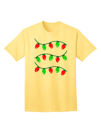 Premium Christmas Lights Red and Green Adult T-Shirt - Festive Ecommerce Collection-Mens T-shirts-TooLoud-Yellow-Small-Davson Sales