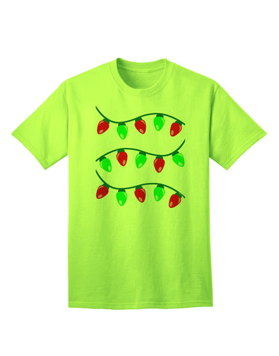 Premium Christmas Lights Red and Green Adult T-Shirt - Festive Ecommerce Collection-Mens T-shirts-TooLoud-Neon-Green-Small-Davson Sales